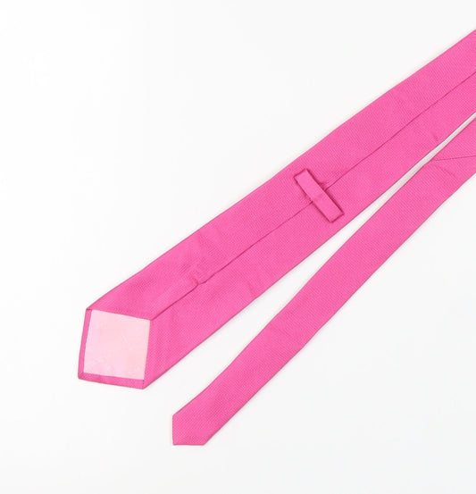 T.M. Lewin Men's Pink Silk Designer Tie