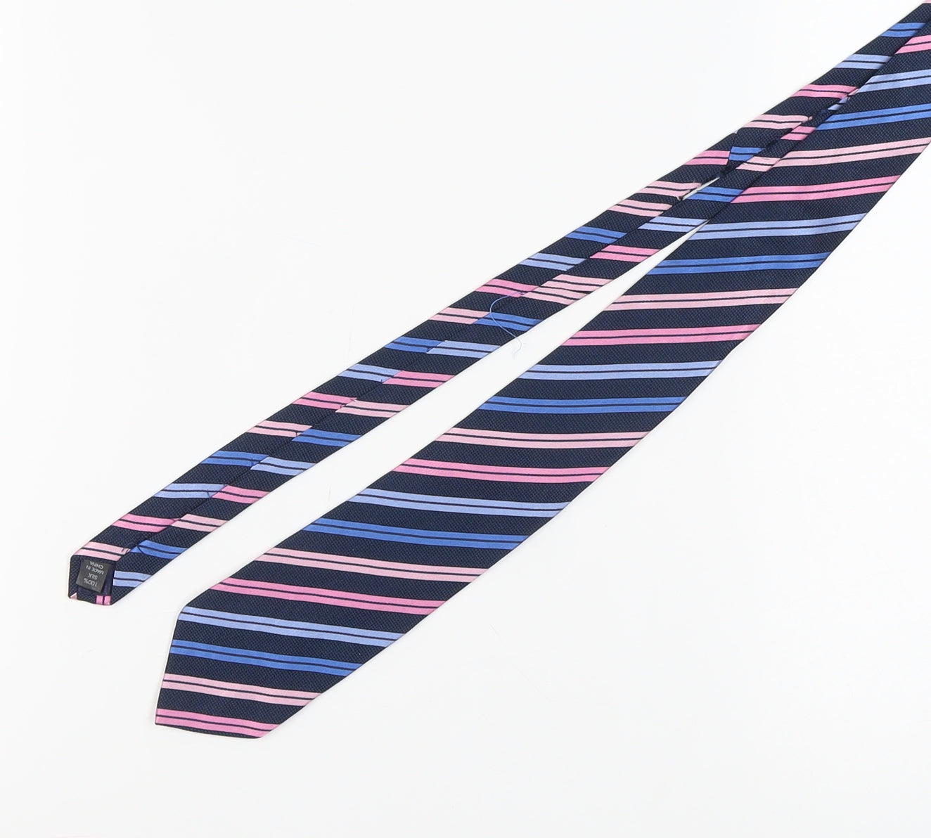 Thomas Nash Men's Blue Striped Silk Tie