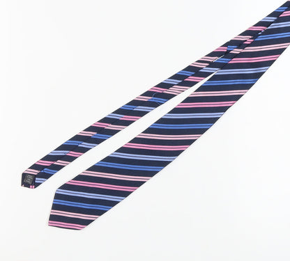 Thomas Nash Men's Blue Striped Silk Tie