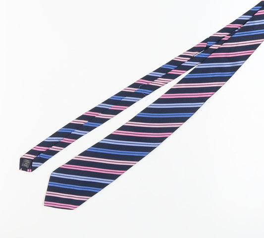 Thomas Nash Men's Blue Striped Silk Tie