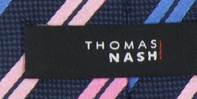 Thomas Nash Men's Blue Striped Silk Tie