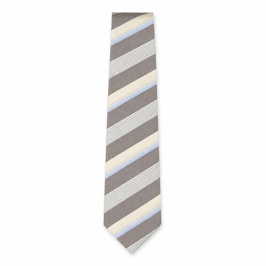 Mens Racing Green Silver Striped 100%  Tie