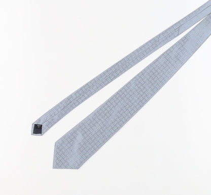 Tom English Men's Grey Geometric Silk Tie