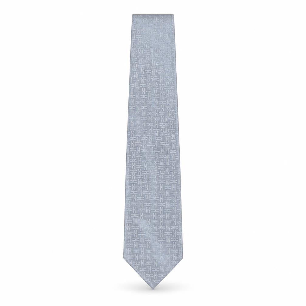 Mens Tom English Grey Geometric 100% Silk  Tie