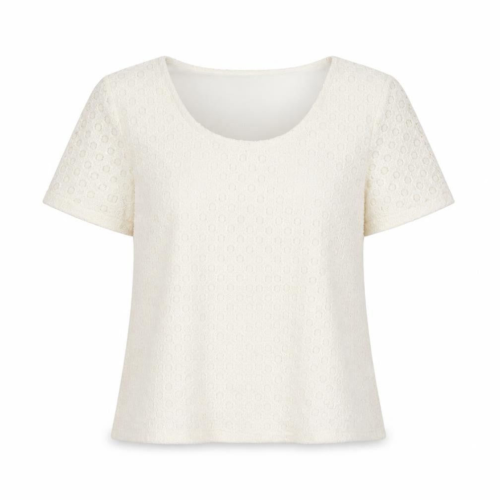 Womens UK Size S/M Bonmarché Ivory Basic T-Shirt