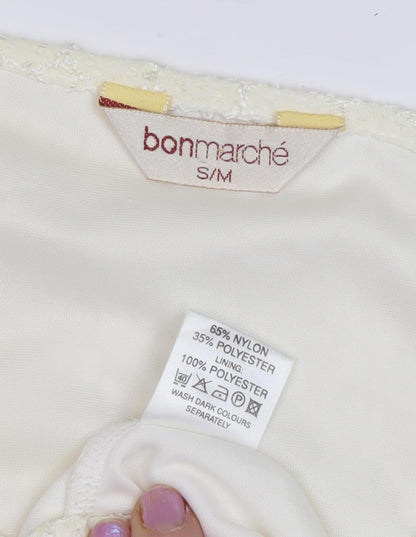 Bonmarché Women's Ivory Short Sleeve Top S/M