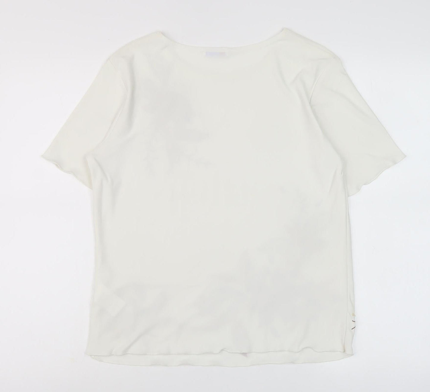 Womens UK Size 14 Damart Beige Basic T-Shirt