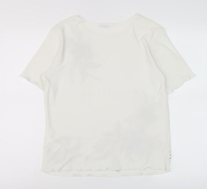Womens UK Size 14 Damart Beige Basic T-Shirt