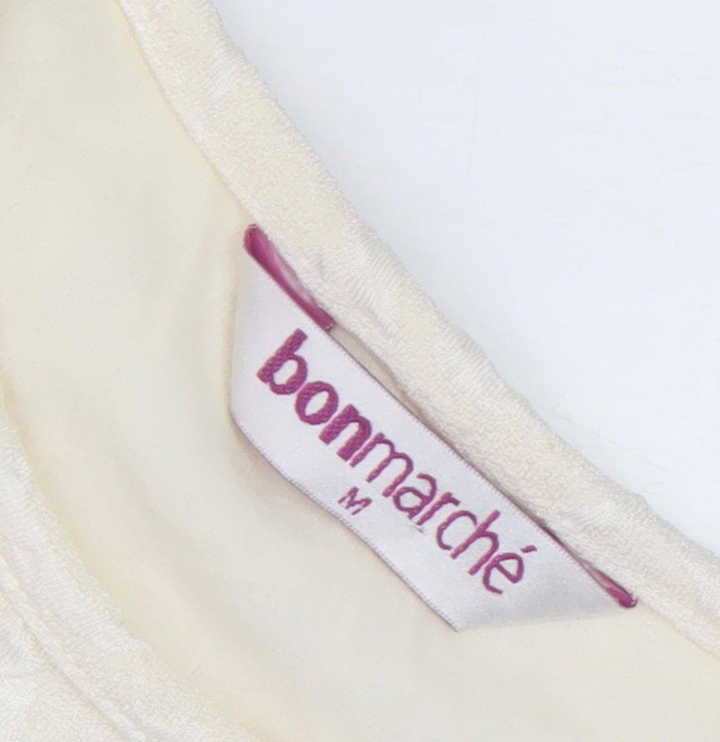 Bonmarché Women Ivory Top M, Short Sleeve, Lace Detail