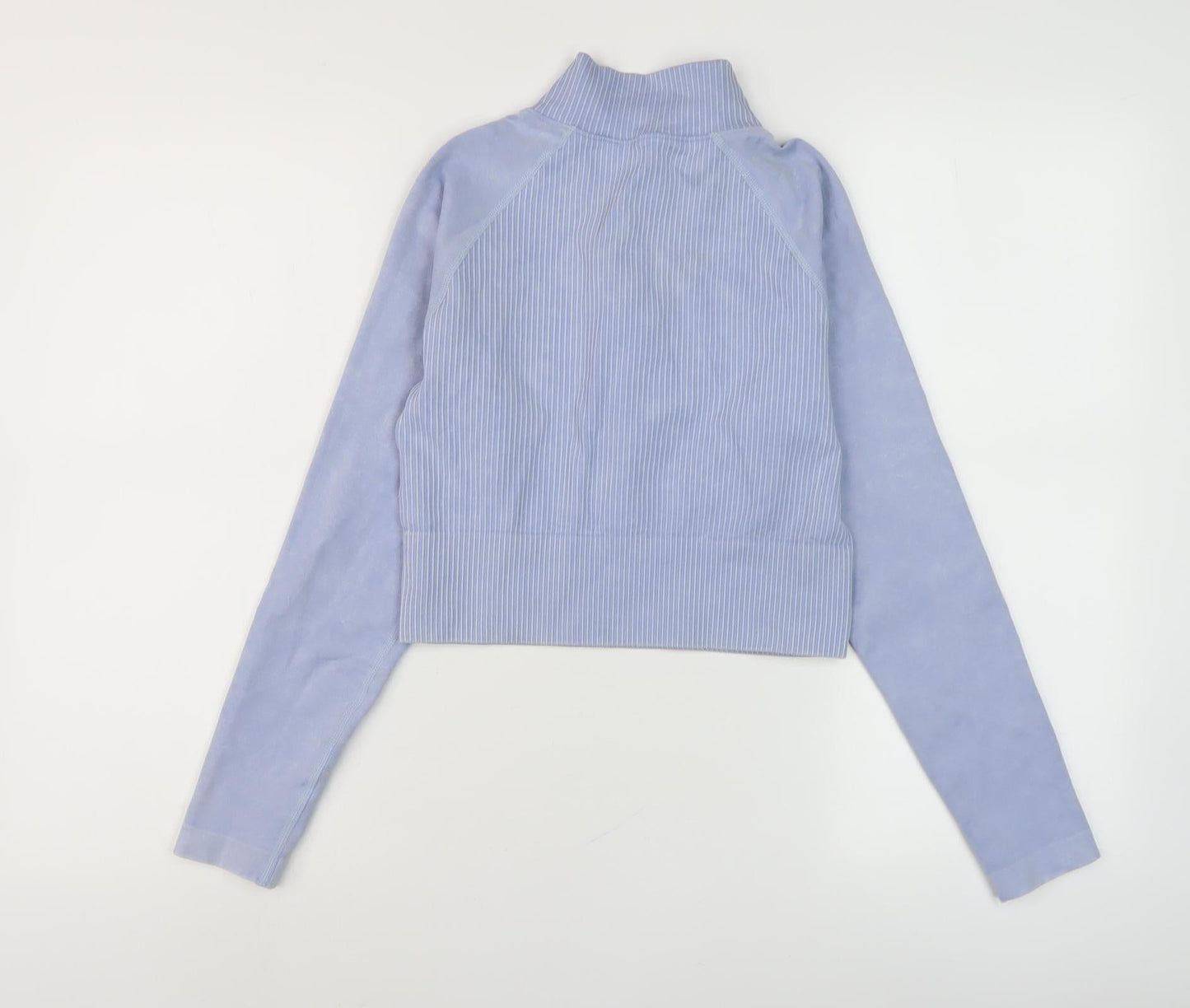 Gym King Women's Blue Striped High Neck Sweatshirt - Size 12