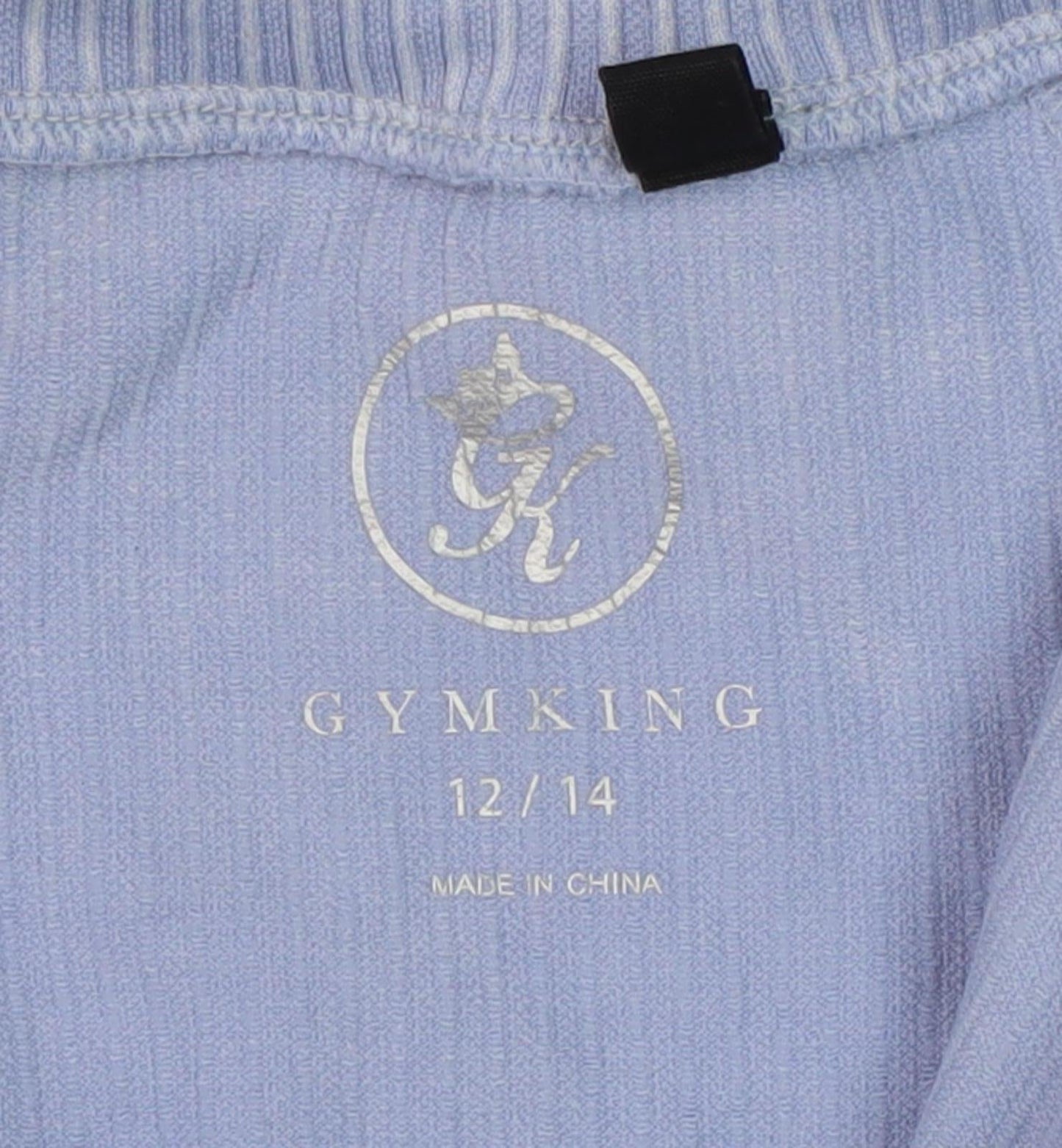 Gym King Women's Blue Striped High Neck Sweatshirt - Size 12