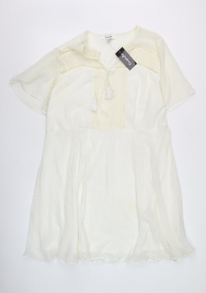 Simply Be Ivory Women's Dress, Size 18, Elegant Half Sleeve