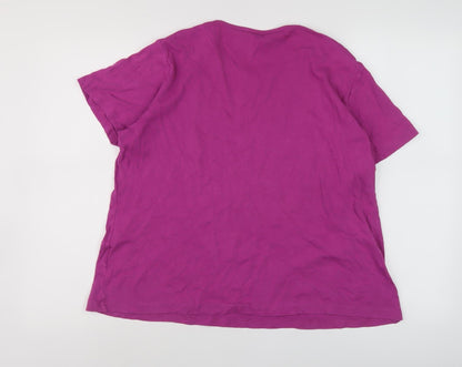 EWM Women's Pink Short Sleeve T-Shirt L Casual