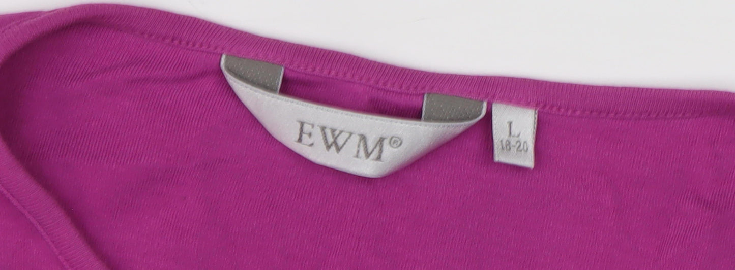 EWM Women's Pink Short Sleeve T-Shirt L Casual