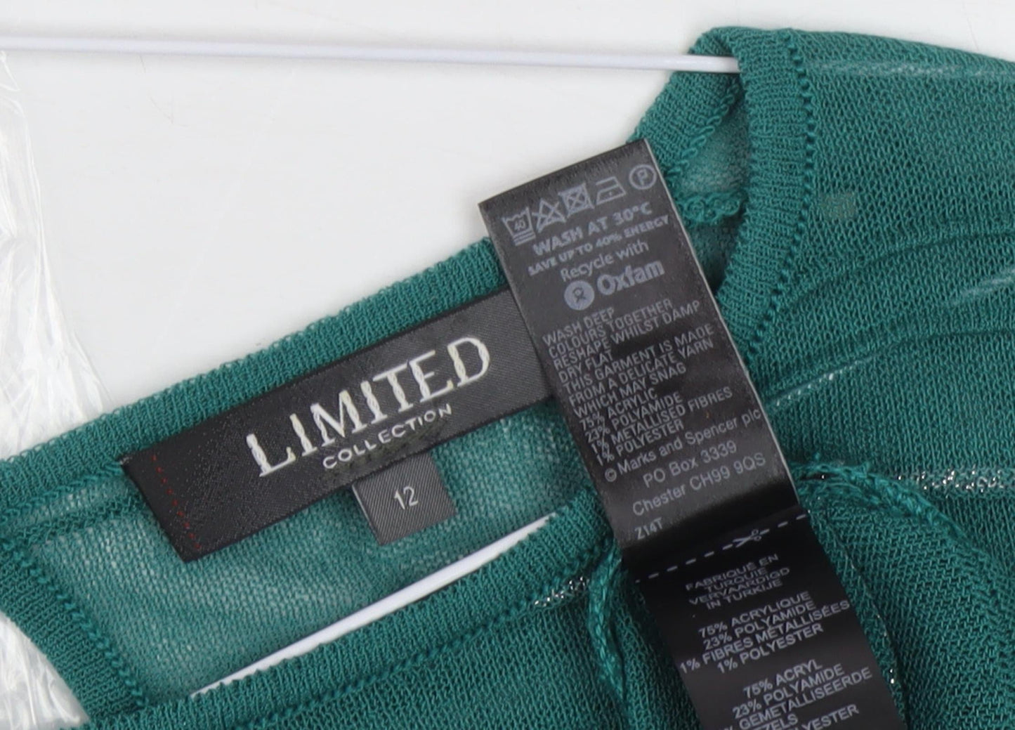 Womens UK Size 12 Limited Collection Green Pullover Jumper
