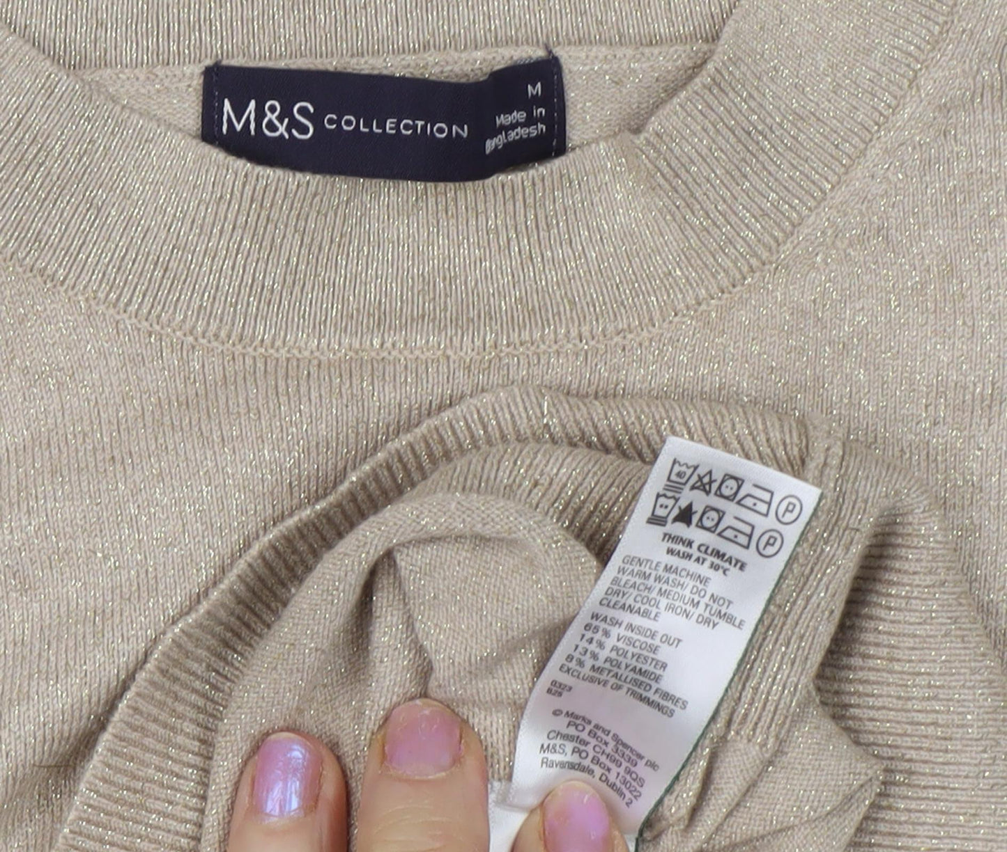Womens UK Size M Marks and Spencer Beige  Jumper
