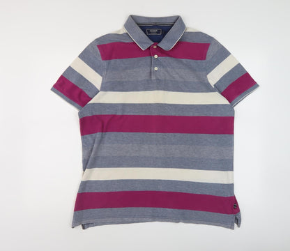 Maine New England Men's Multicoloured Striped Polo L