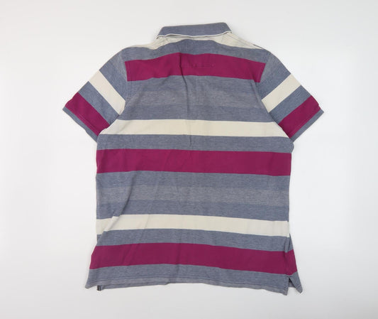 Maine New England Men's Multicoloured Striped Polo L