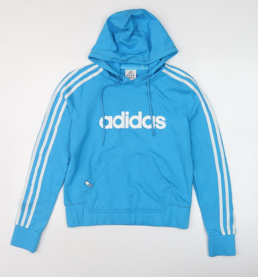 Adidas Unisex Blue Logo Hoodie M, Sports Style