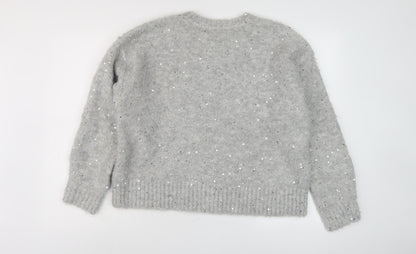 Womens UK Size L Marks and Spencer Grey Pullover Jumper