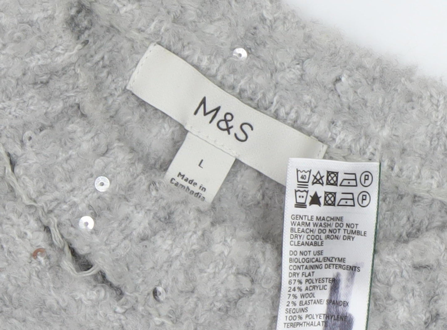 Womens UK Size L Marks and Spencer Grey Pullover Jumper