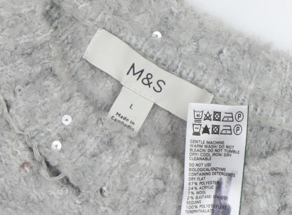 Womens UK Size L Marks and Spencer Grey Pullover Jumper