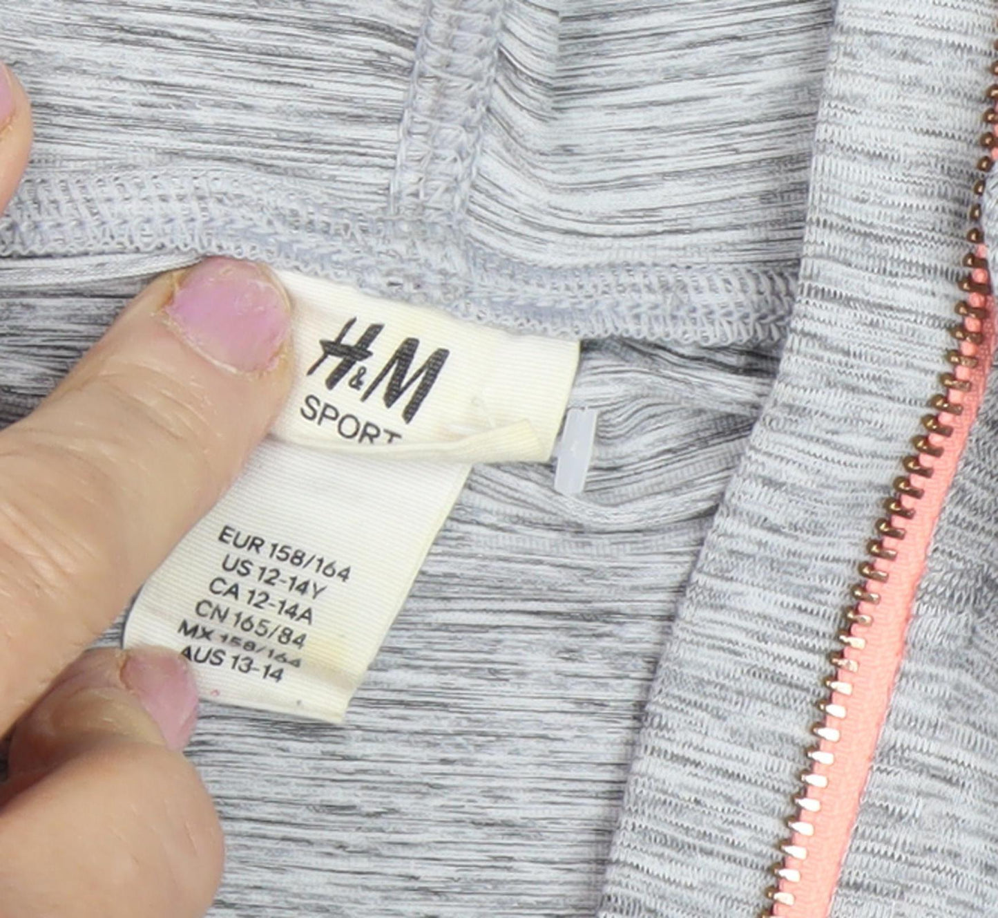 H&M Teen Grey Full Zip Hoodie Size 12