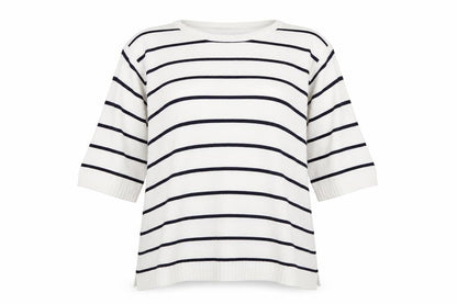 Marks and Spencer Women's White Striped Pullover Jumper Size 20