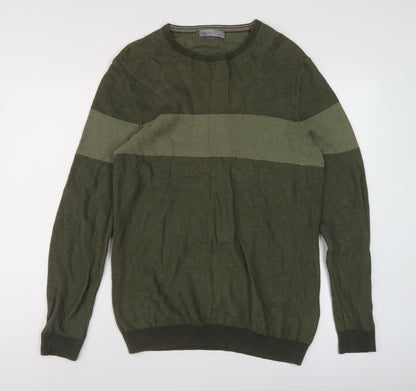 Marks and Spencer Mens Green Medium Pullover Jumper