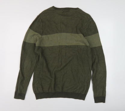 Marks and Spencer Mens Green Medium Pullover Jumper