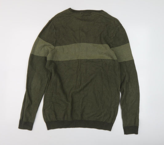 Marks and Spencer Mens Green Medium Pullover Jumper