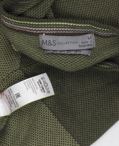 Marks and Spencer Mens Green Medium Pullover Jumper