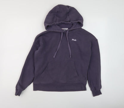 Fila Women's Purple Pullover Hoodie - Size S, Logo Accent