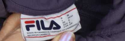 Fila Women's Purple Pullover Hoodie - Size S, Logo Accent