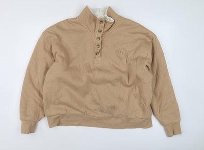 Mens UK Size XL Billabong Beige Henley Sweatshirt