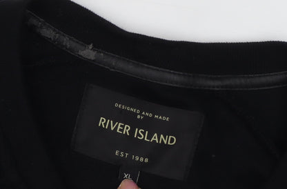 Mens UK Size XL River Island Black Basic Jacket