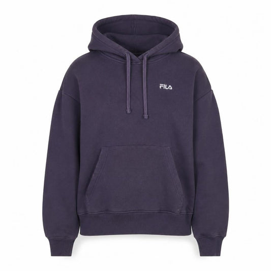 Front view of Fila unisex adults purple pullover hoodie, size 8