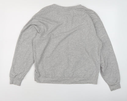 ICHI Women's Grey Sweatshirt S Pullover Crew Neck