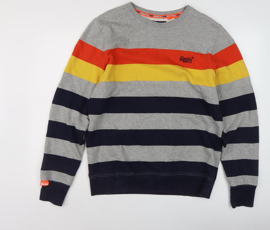Superdry Men's Multicoloured Striped Logo Sweatshirt