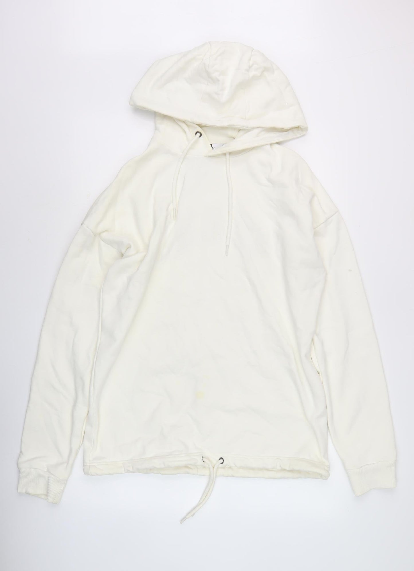 Topman Ivory Pullover Hoodie, Men's M, Cotton, Hooded