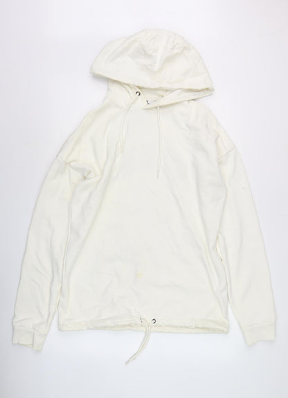 Topman Ivory Pullover Hoodie, Men's M, Cotton, Hooded