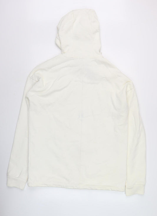Topman Ivory Pullover Hoodie, Men's M, Cotton, Hooded