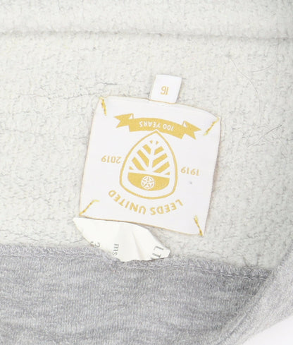 Leeds United Grey Pullover Sweatshirt, Unisex, Size 16