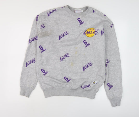Mens UK Size S NBA Grey Pullover Sweatshirt