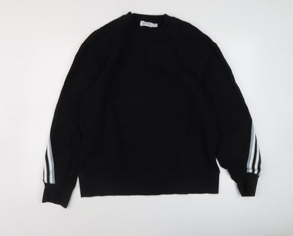 Topman Men's Black Striped Pullover Sweatshirt M