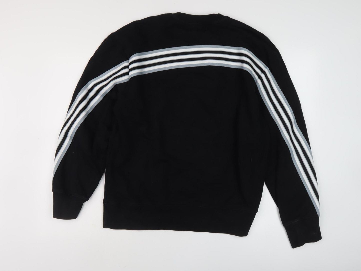 Topman Men's Black Striped Pullover Sweatshirt M