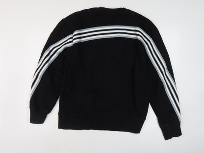 Topman Men's Black Striped Pullover Sweatshirt M