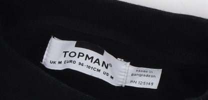 Topman Men's Black Striped Pullover Sweatshirt M