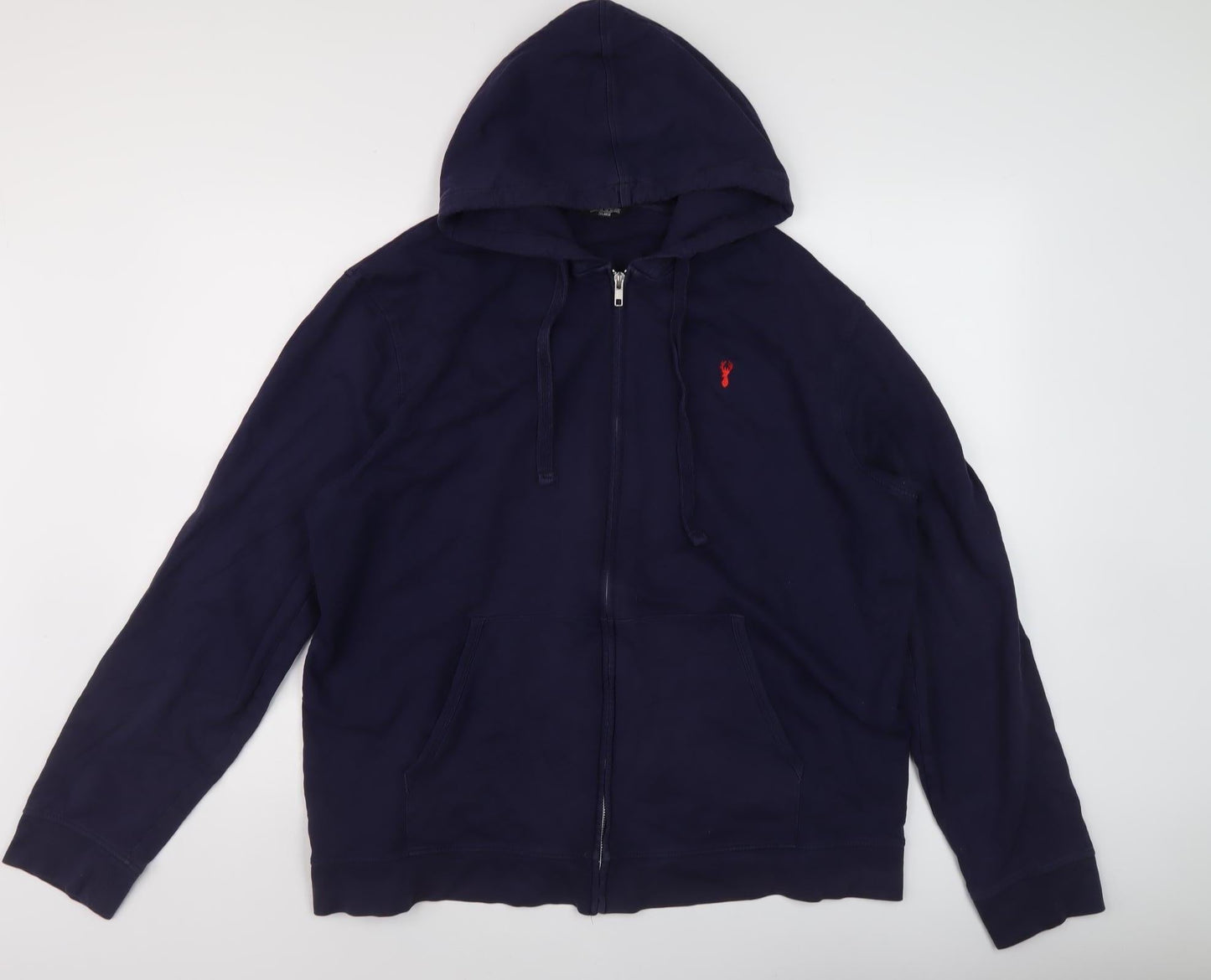 Mens UK Size 2XL NEXT Blue Full Zip Hoodie