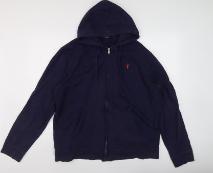 Mens UK Size 2XL NEXT Blue Full Zip Hoodie